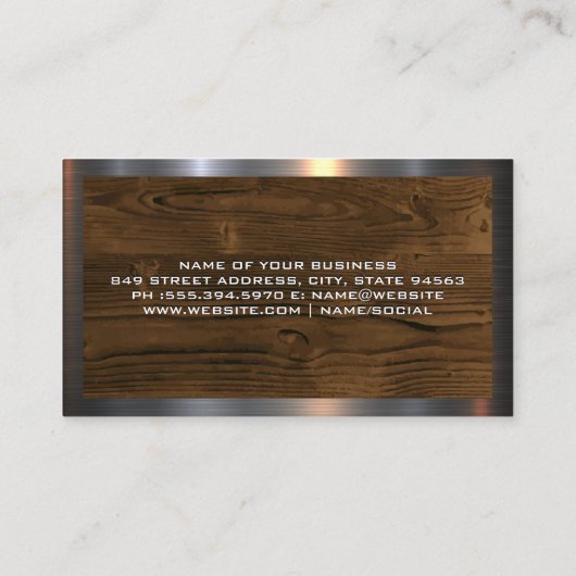 Woonhuizen | Hout Metaal Afwerking Visitekaartje (Achterkant)