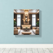 woonkamer canvas afdruk (Insitu (Houten vloer))