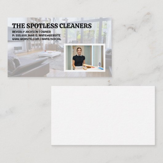Woonkamer | Dienstmeid aan het werk Visitekaartje (Voorkant / Achterkant)