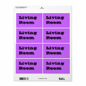 Woonkamer Verhuislabels in Lavendel Paarse Etiket (Full Sheet)
