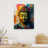 Woonkamer Wall Art | Abstract Boeddhaschilderij Poster (Keuken)