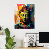 Woonkamer Wall Art | Abstract Boeddhaschilderij Poster (Thuiskantoor)