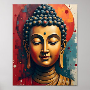 Woonkamer Wall Decor Kalme Boeddha Portret Poster