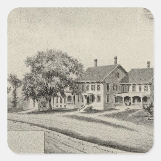 woonplaats SH Dow Vierkante Sticker (Voorkant)