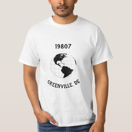 Woonplaats Stad Staat Postcode Wereldbol Wereldkaa T-shirt (Voorkant)