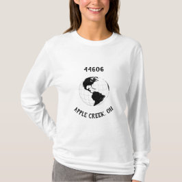 Woonplaats Stad Staat Postcode Wereldbol Wereldkaa T-shirt