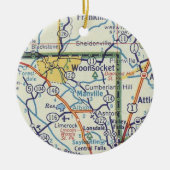 Woonsocket RI  Map Keramisch Ornament (Voorkant)