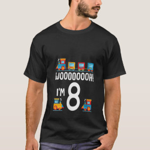 WOOooOOOH Ik ben 8e Verjaardag Treinen 8 Jaar Oud T-shirt