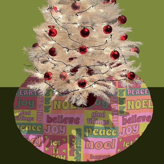 Woord Collage jaren 70 Stijl Kerstpatroon Kerstboom Rok