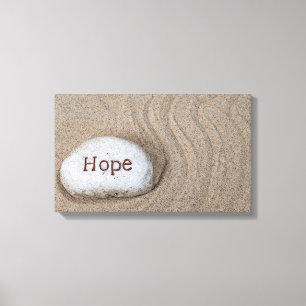 woord Hoop op strandsteen Canvas Afdruk