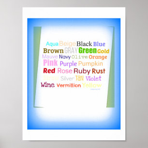 Woord Kunstcollage Voor Kleuren Poster