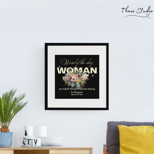 Woord van de dag Vrouw Moderne  Bloem Perfect Poster