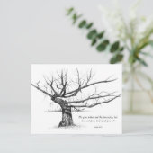 Woord van God voor altijd: Gnarled-boom in potlood Briefkaart (Staand voorkant)