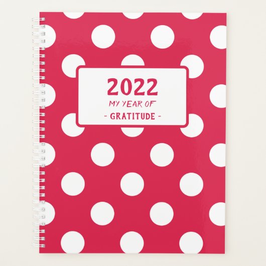 Woord van het Jaar Red Polka Dot Planner (Voorkant)