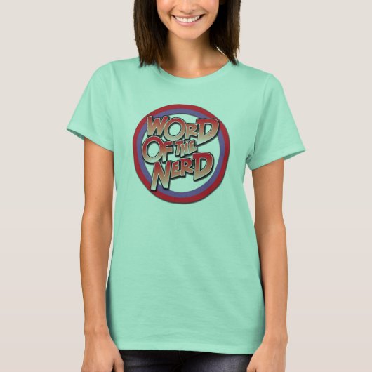 Woord van het T-shirt Nerd Womens Ringer (Voorkant)