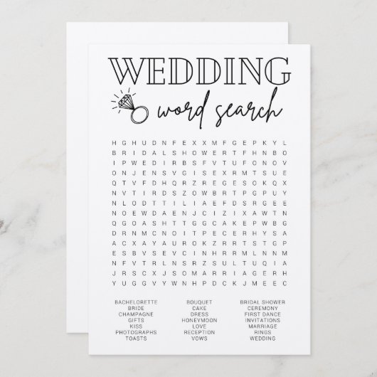 Woord-Vrijgezellenfeest voor weddenschap Programma (Voorkant / Achterkant)