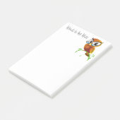 Woorden aan de wijze Schattigee uil in spektakels Post-it® Notes (Schuin)