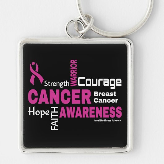 Woorden...borstkanker Sleutelhanger (Voorkant)