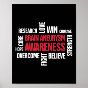 Woorden Cadeau Hersenaneurysma Awareness Poster
