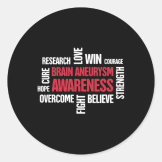 Woorden Cadeau Hersenaneurysma Awareness Ronde Sticker