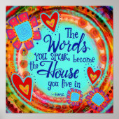 Woorden die u spreekt Inspirerend Quote Inspirivit Poster (Voorkant)