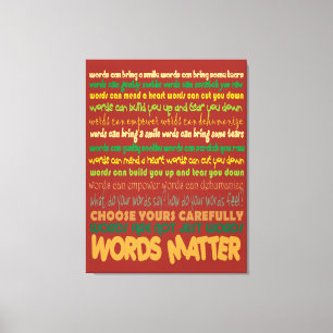 Woorden Matter Wrapped Canvas Afdruk
