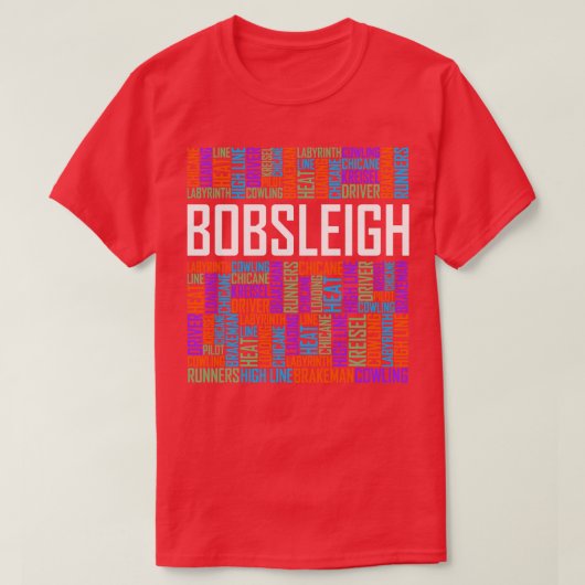 Woorden met bobslee t-shirt (Design voorkant)
