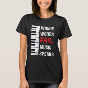 Woorden mislukken muziek spreken over wereldliefde t-shirt