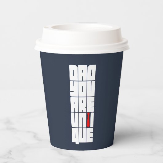 Woorden Pap Je bent uniek Papieren Bekers (Achterkant)