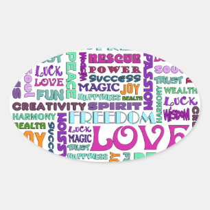Woorden van de geest ovale sticker
