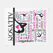 Woorden van de Gymnastiekterminologie met monogram Fleece Deken (Voorkant (Horizontaal))