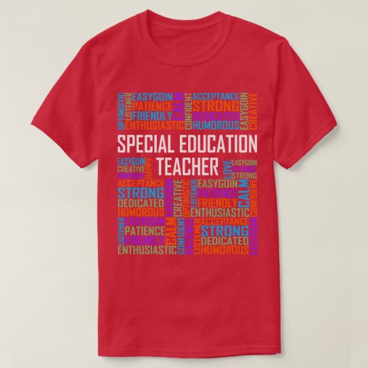 Woorden van de leraar speciaal onderwijs t-shirt (Design voorkant)