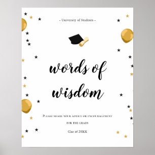 Woorden van de studenten met een academische titel poster