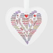 Woorden van het hart Acrylhart Ornament (voorkant)
