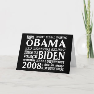 Woorden van Hoop Obama & Wenskaart 2 van Biden Kaart