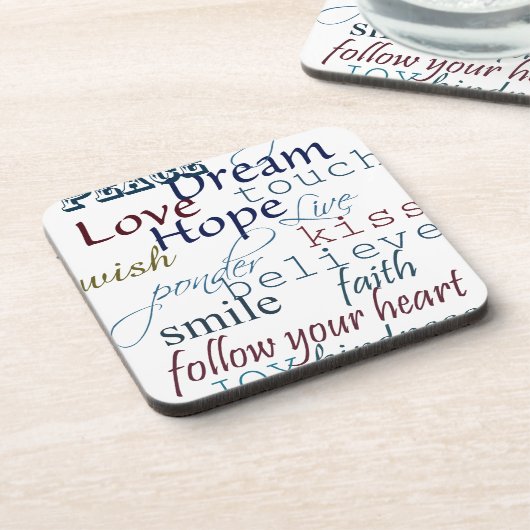 Woorden van inspiratie bier onderzetter (Linkerzijde)