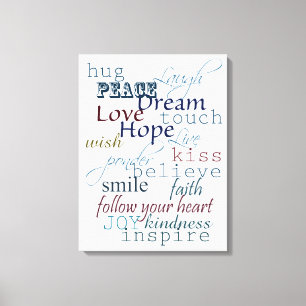 Woorden van inspiratie canvas afdruk