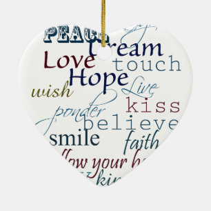 Woorden van inspiratie keramisch ornament