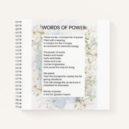 Woorden van macht verheffen gedicht notitieboek
