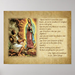 Woorden van onze dame van Guadalupe naar St. Juan Poster