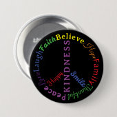 Woorden van Vriendelijkheid Vredessymbool Button (Voorkant /achterkant)