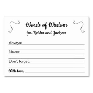Woorden van Wijsheid Baby shower Advies Kaarten