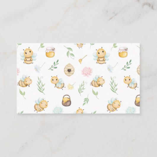 Woorden van Wijsheid Bumblebee Waterverf Baby show Visitekaartje (Achterkant)