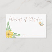 Woorden van Wijsheid Bumblebee Waterverf Baby show Visitekaartje (Voorkant)