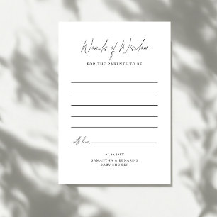 Woorden van Wijsheid Ouders Worden Script Baby Sho Advieskaart