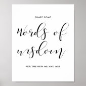 Woorden van wijsheids trouwbord poster (Voorkant)