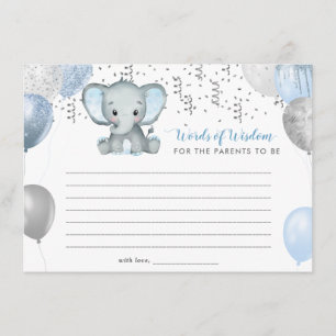 Woorden van Wisdom Boy Baby shower Advice Informatiekaartje