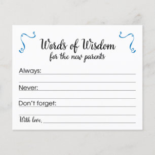 Woorden van Wisdom Ouderschap Advice Baby shower