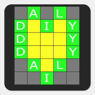 Woorden Vierkante Sticker