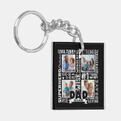 Woorden voor #1 Pap Vaderdag Foto Collage Black  Sleutelhanger (Voorkant Links)